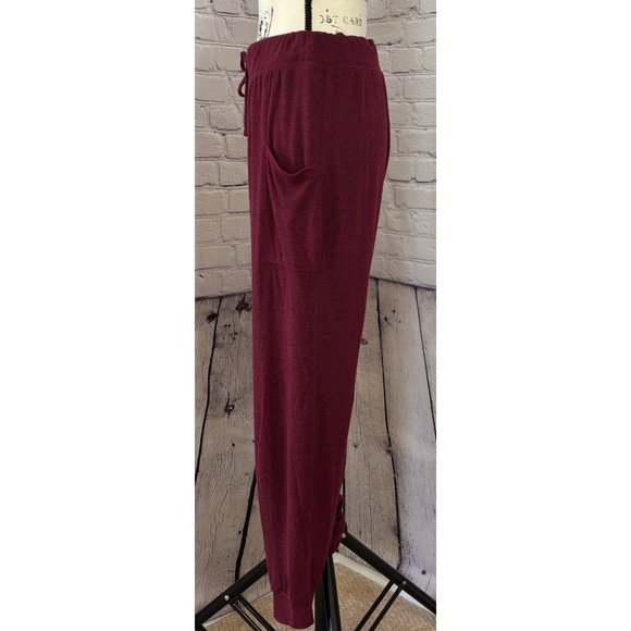 Pink Rose Women’s Burgundy Knit Lounge Pants (Size L) - Picture 3 of 8